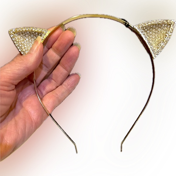 BCBGMAXAZRIA JEWELRY QUALITY RHINESTONE CAT EARS HALLOWEEN COSTUME HEAD BAND NWT - Picture 3 of 6